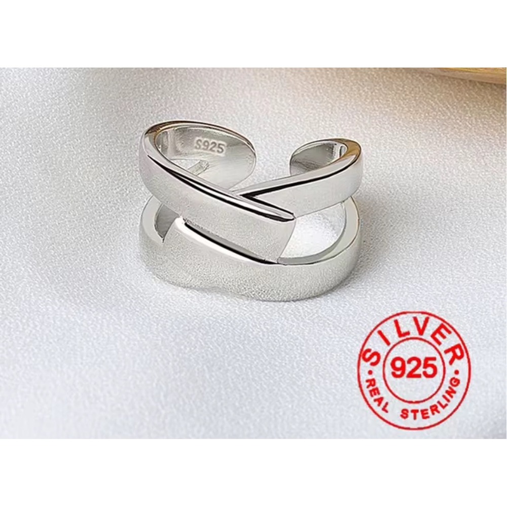 NEW 925 Sterling Silver Criss Cross Adjustable Ring